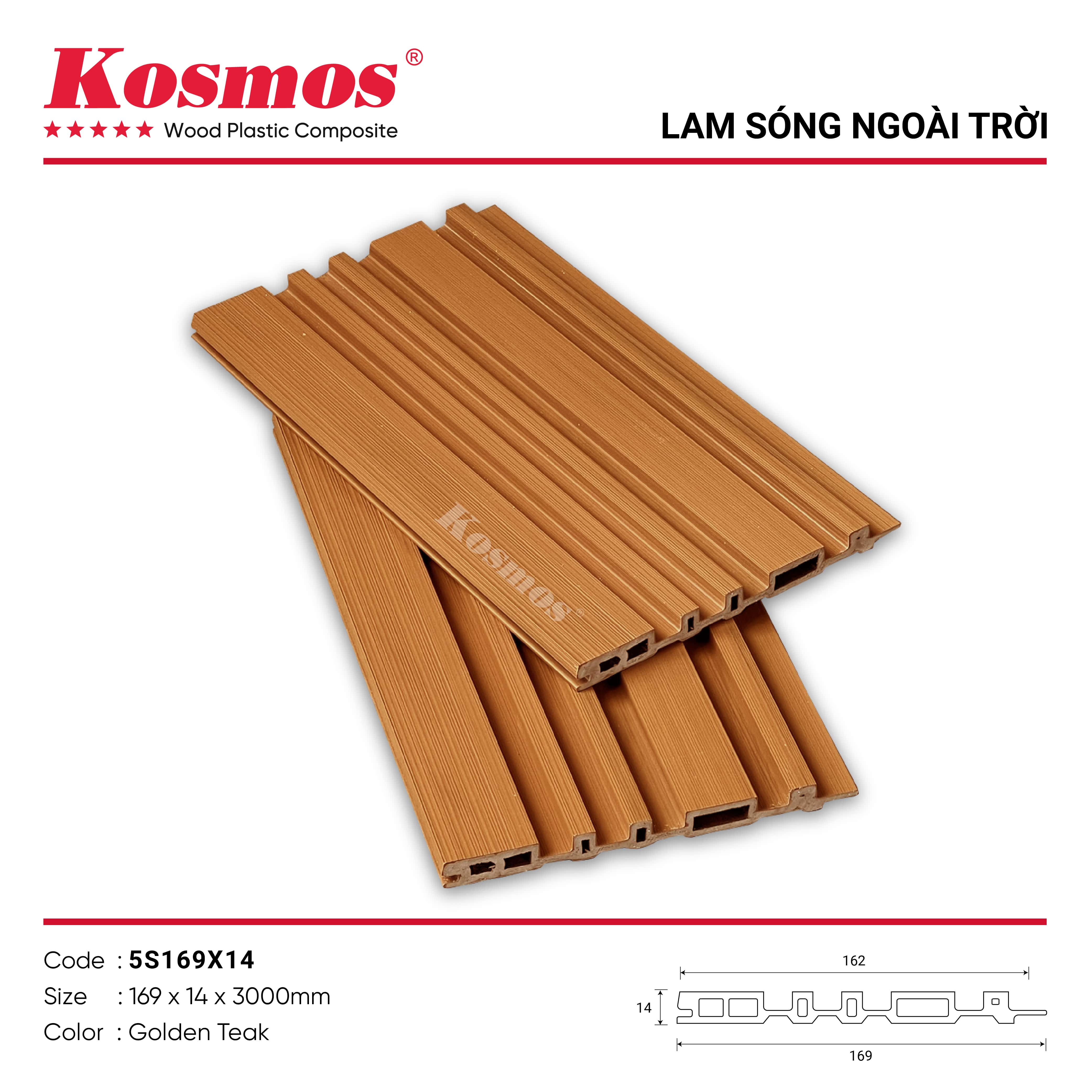 5S169x14 GOLDEN TEAK TẤM ỐP PHỦ ASA