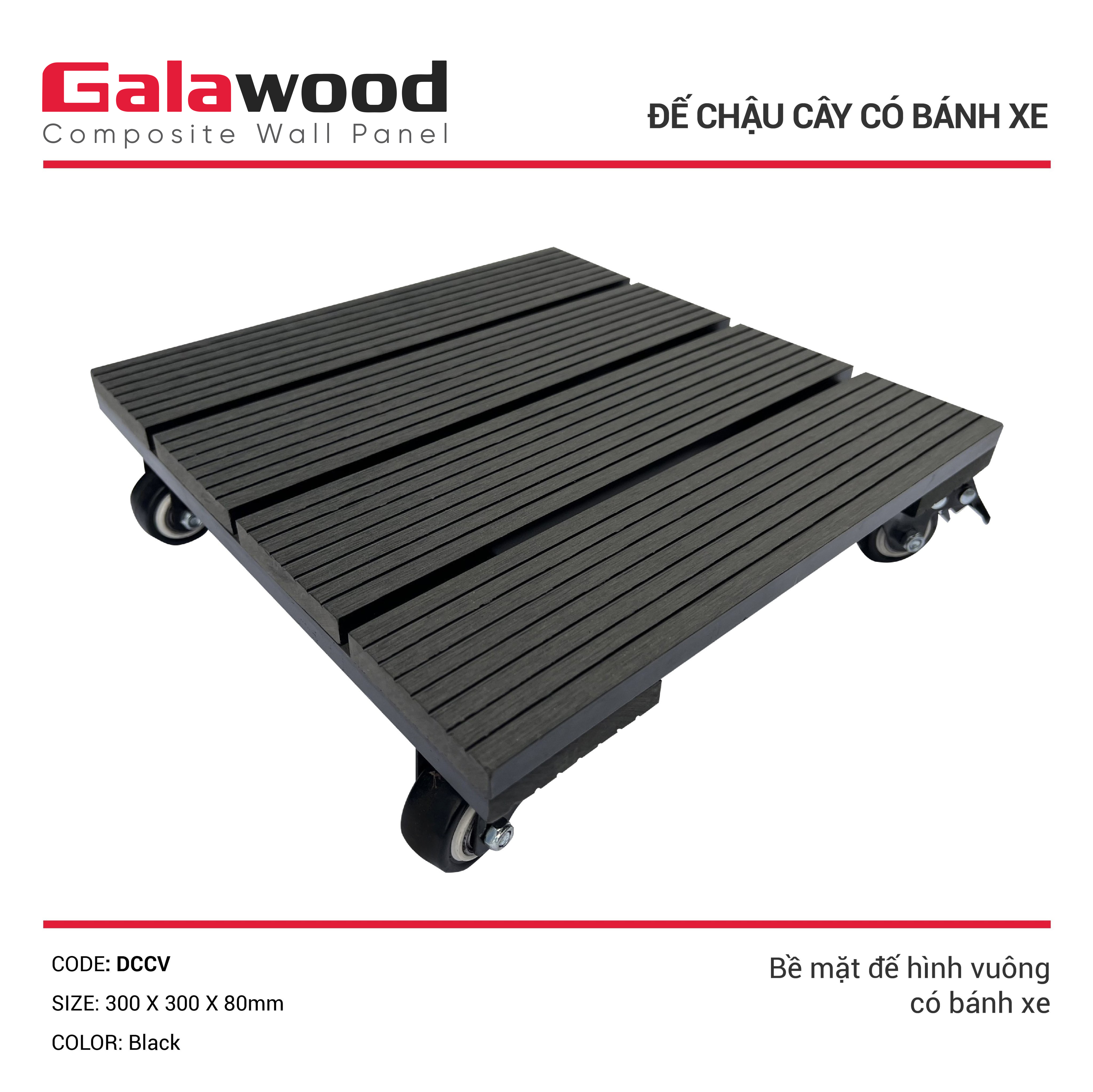 ĐẾ VUÔNG CHẬU CÂY CÓ BÁNH XE GALAWOO
