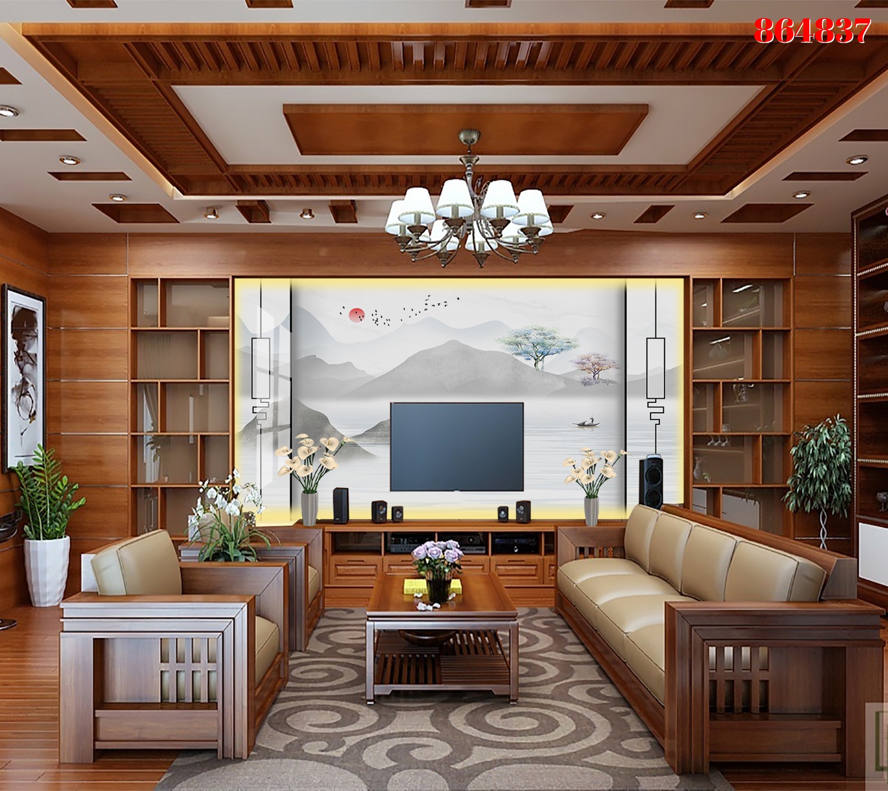 TẤM PVC TRÁNG GƯƠNG 3D PHÒNG KHÁCH P7