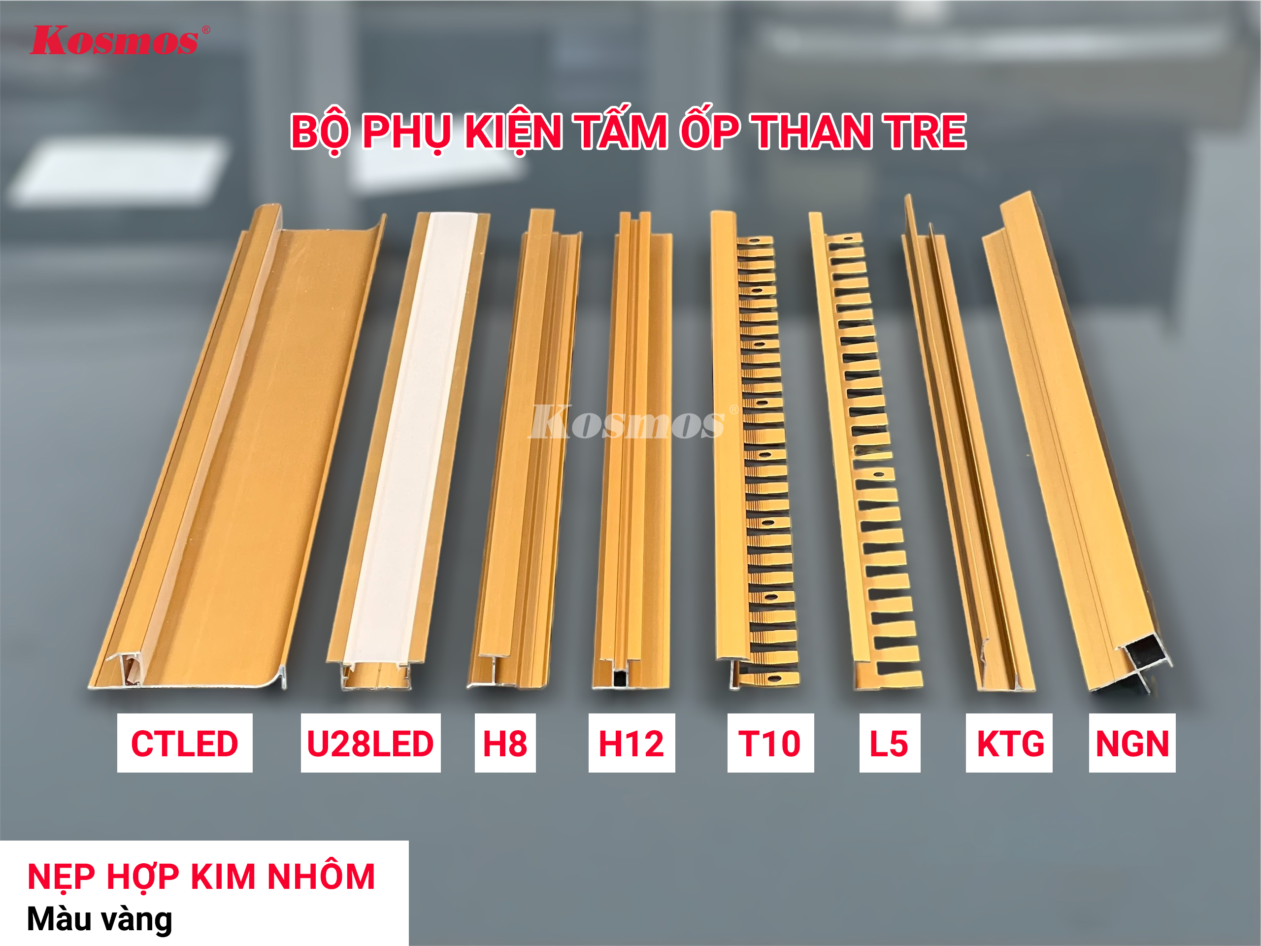 BỘ PHỤ KIỆN TẤM ỐP THAN TRE -GOLD
