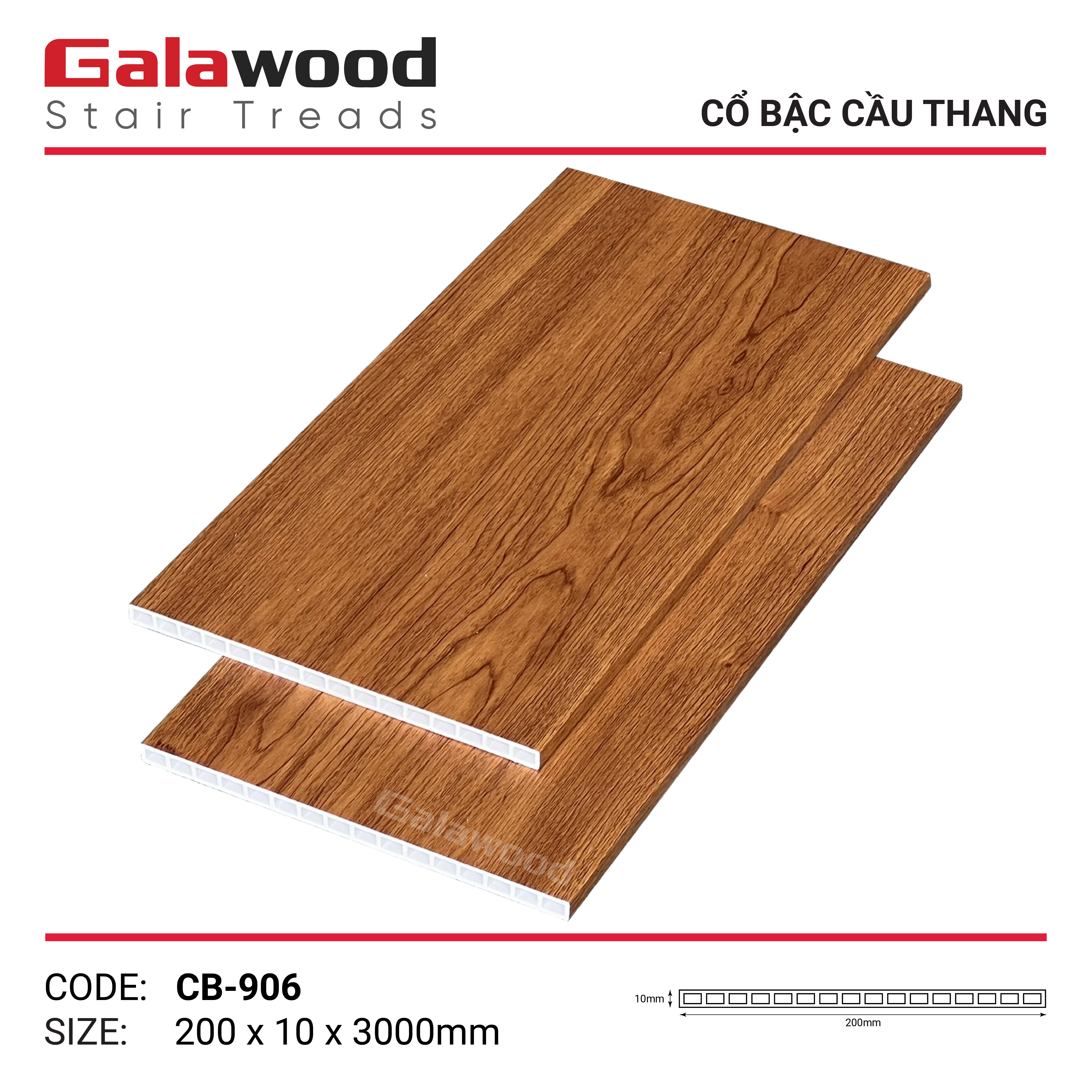 CB-906 CỔ BẬC CẦU THANG GỖ NHỰA GALAWOOD