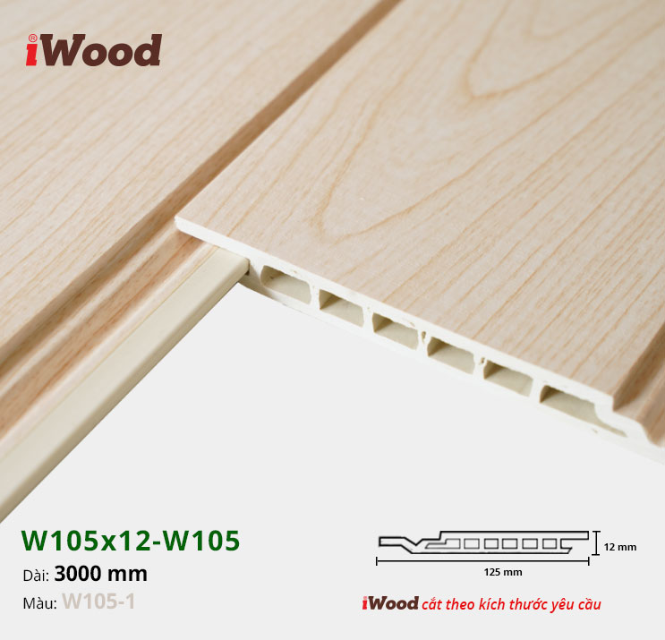 TẤM ỐP IWOOD HÈM U W105-1