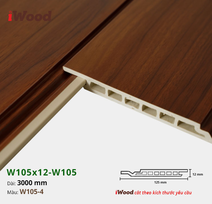 TẤM ỐP IWOOD HÈM U W105-4