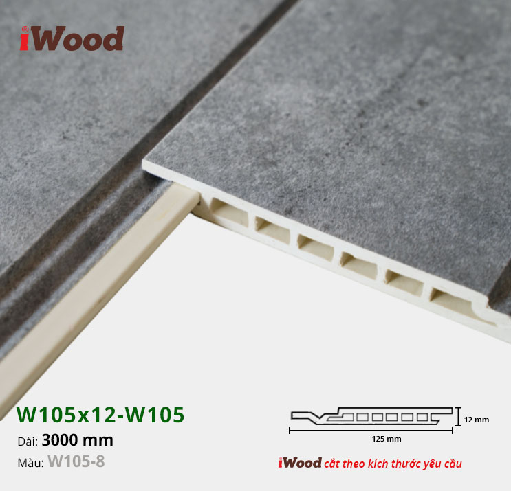 TẤM ỐP IWOOD HÈM U W105-8