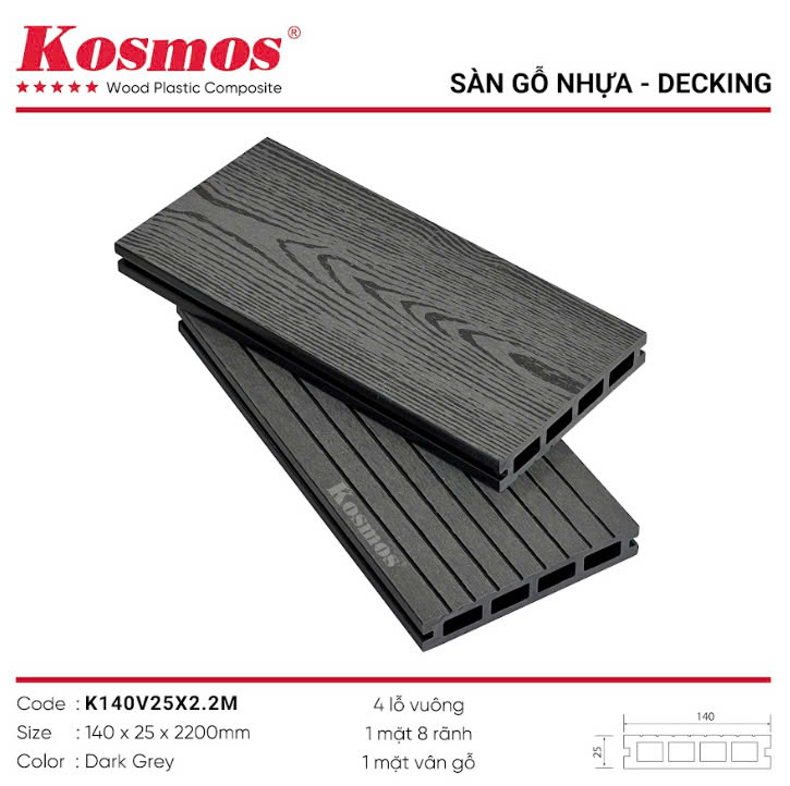 K140V25 x 2.2m sàn nhựa kosmos