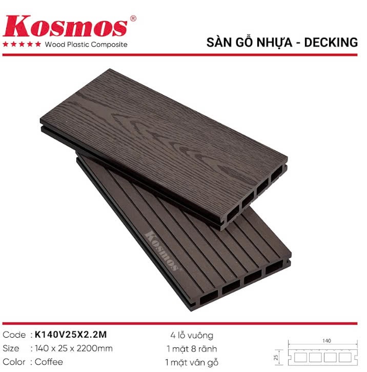 K140V25 x 2.2m sàn nhựa kosmos