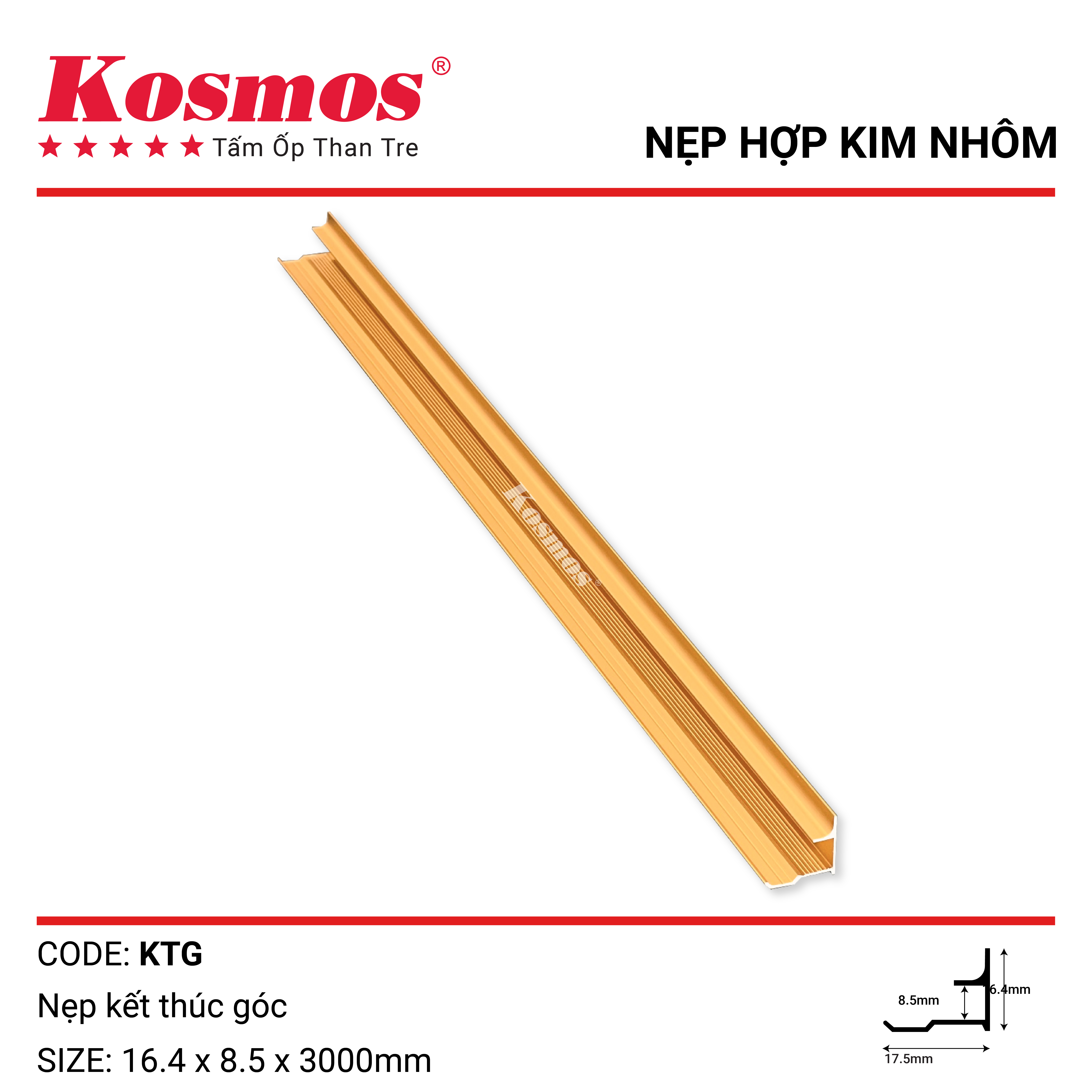 NẸP KẾT THÚC GÓC KTG - VÀNG