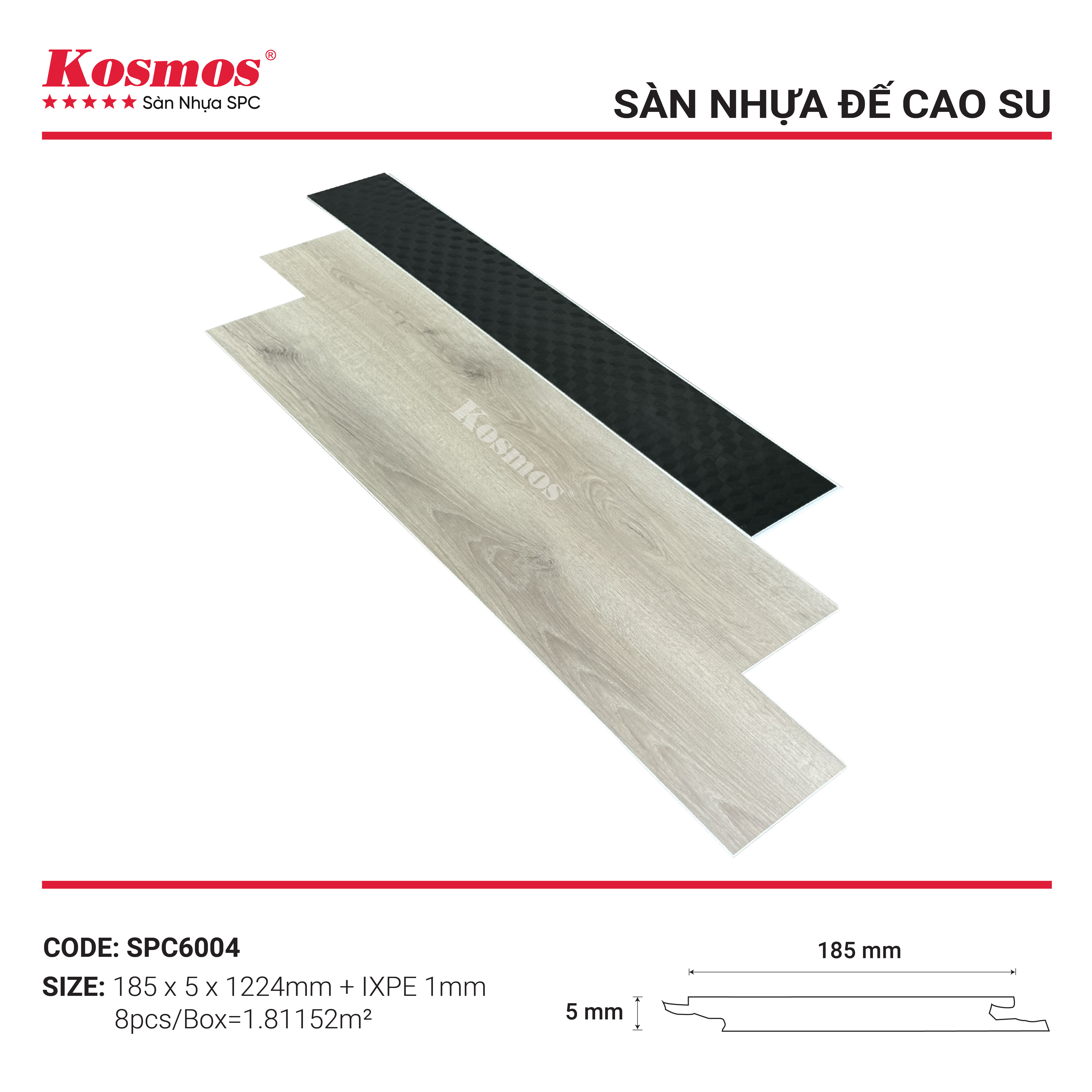 SPC6004 SÀN NHỰA ĐẾ CAO SU KOSMOS
